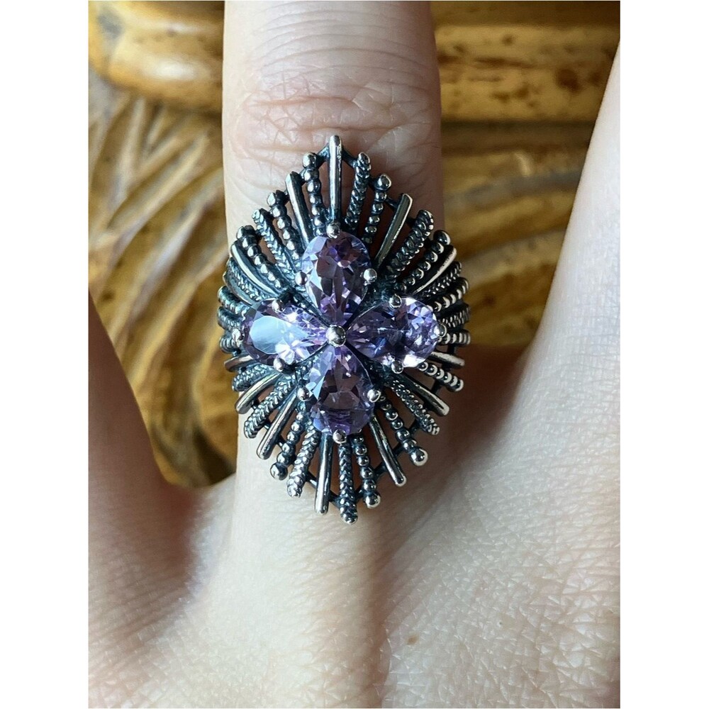 Rose de France Amethyst Sterling Silver Ring Size 6